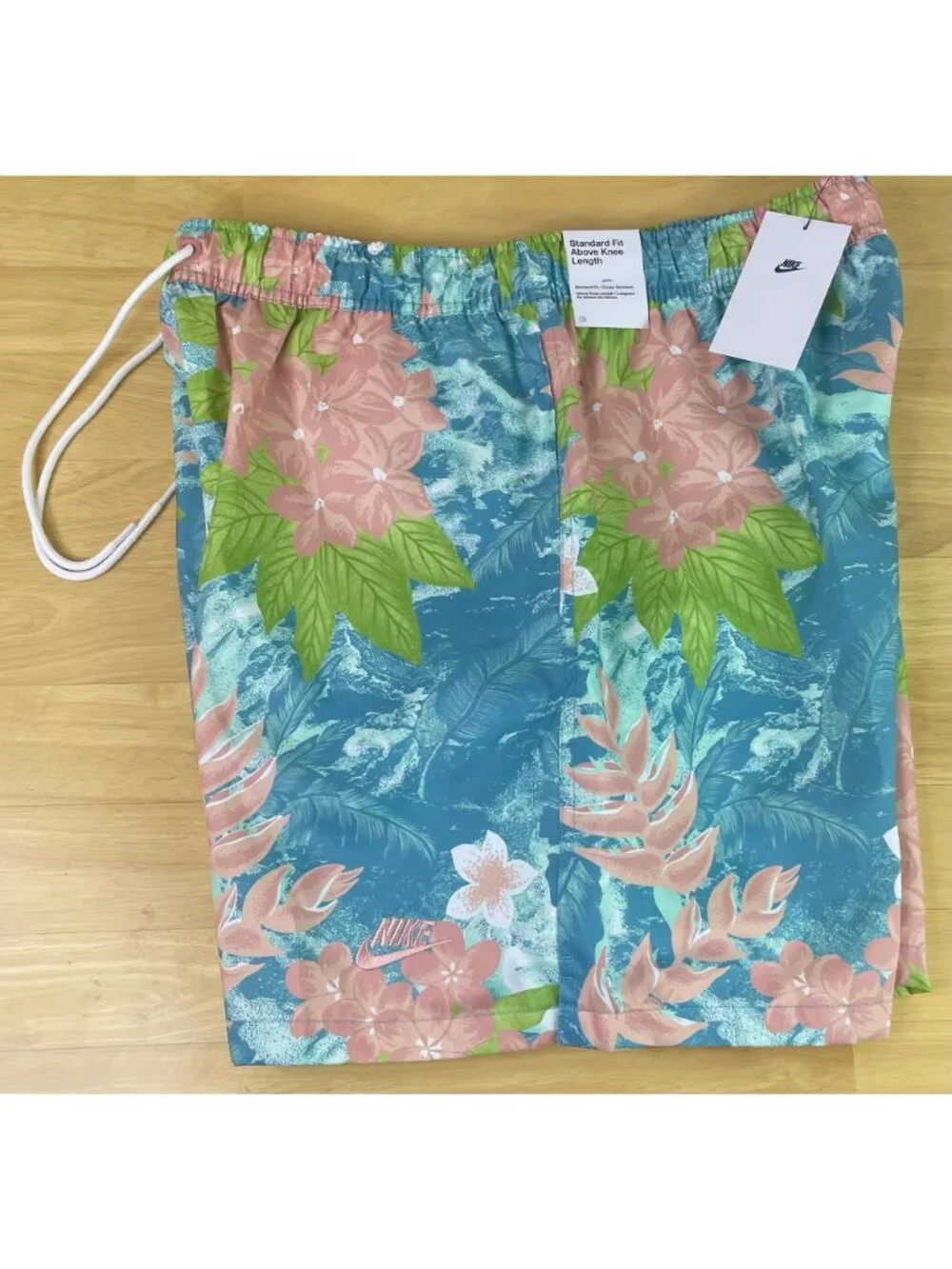 Nike Sportswear Floral Tropical Blue & Pink Design Shorts HV4610-353, Men L, NWT
